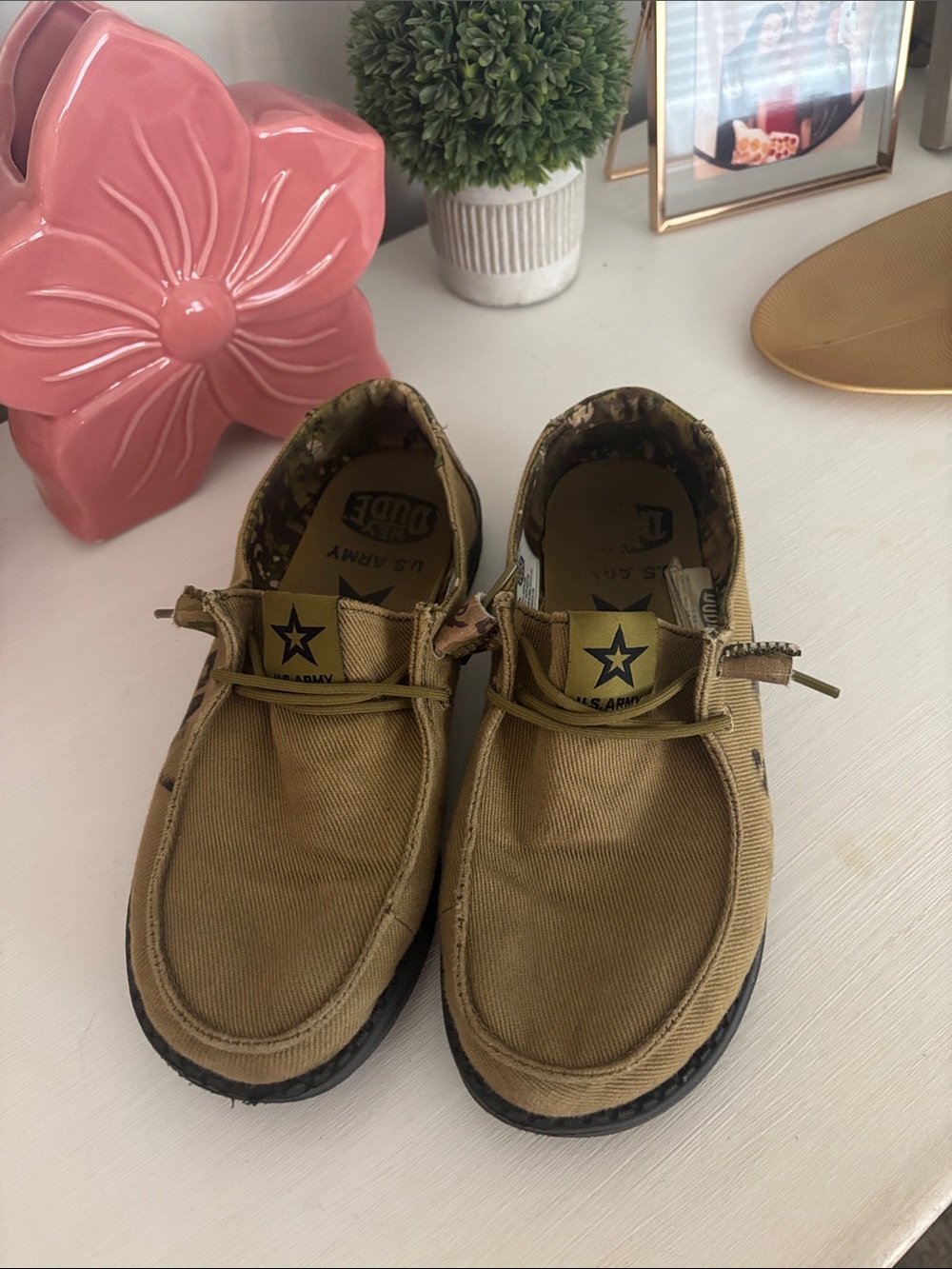 Hey Dude Kids' Sneakers in Tan with Camouflage Lining
